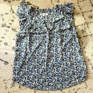Loft women’s blouse - blue floral, M
